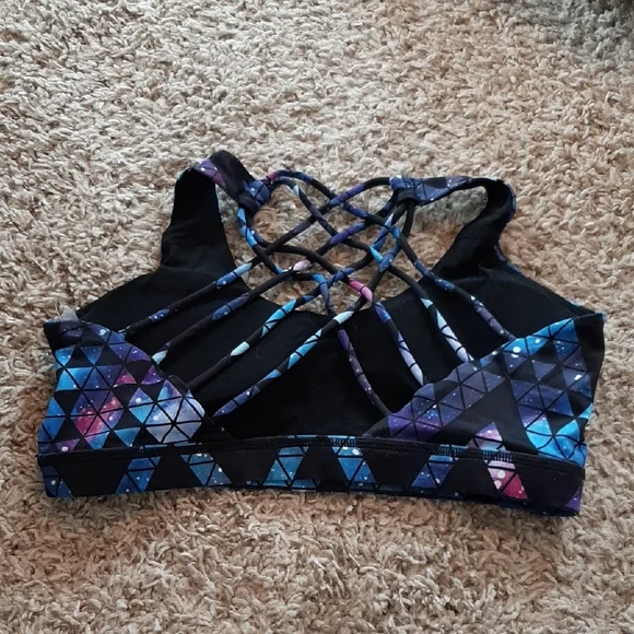 Constantly Varied Gear Geometric Blue and Purple Sports Bra - Picture 2 of 3